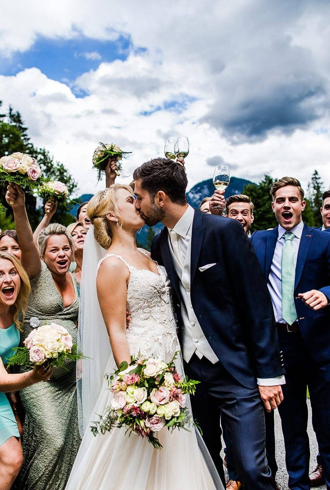 cooles Gruppenbild von Hochzeitsfotograf in Österreich